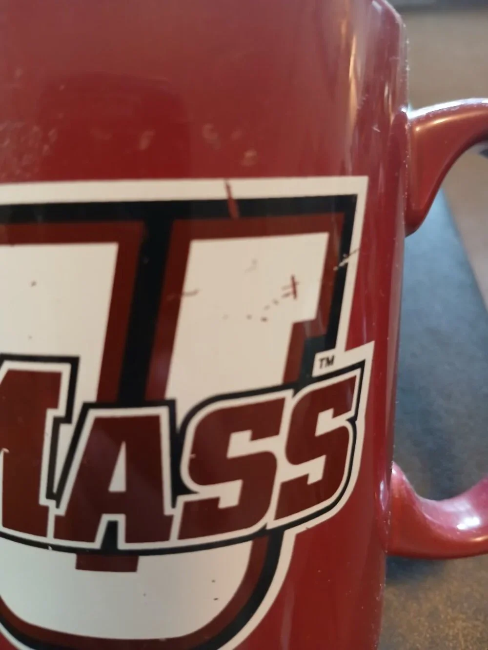 UMass Minutemen Coffee Mug Burgundy University Massachusetts Preowned